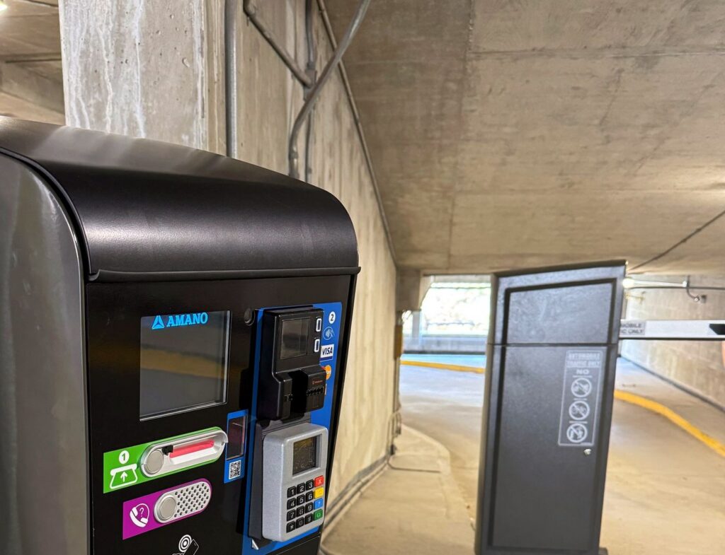 Exit lane terminal installed in a downtown parkade